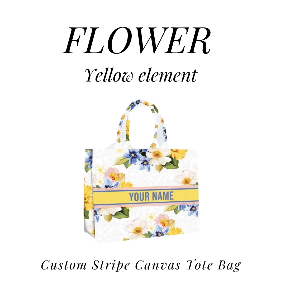 Custom Stripe Canvas Tote Bag