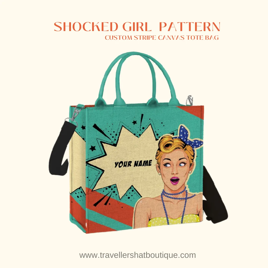 Custom Stripe Canvas Tote Bag