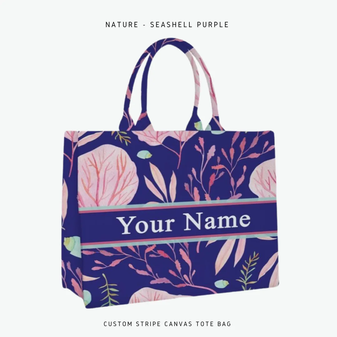 Custom Stripe Canvas Tote Bag