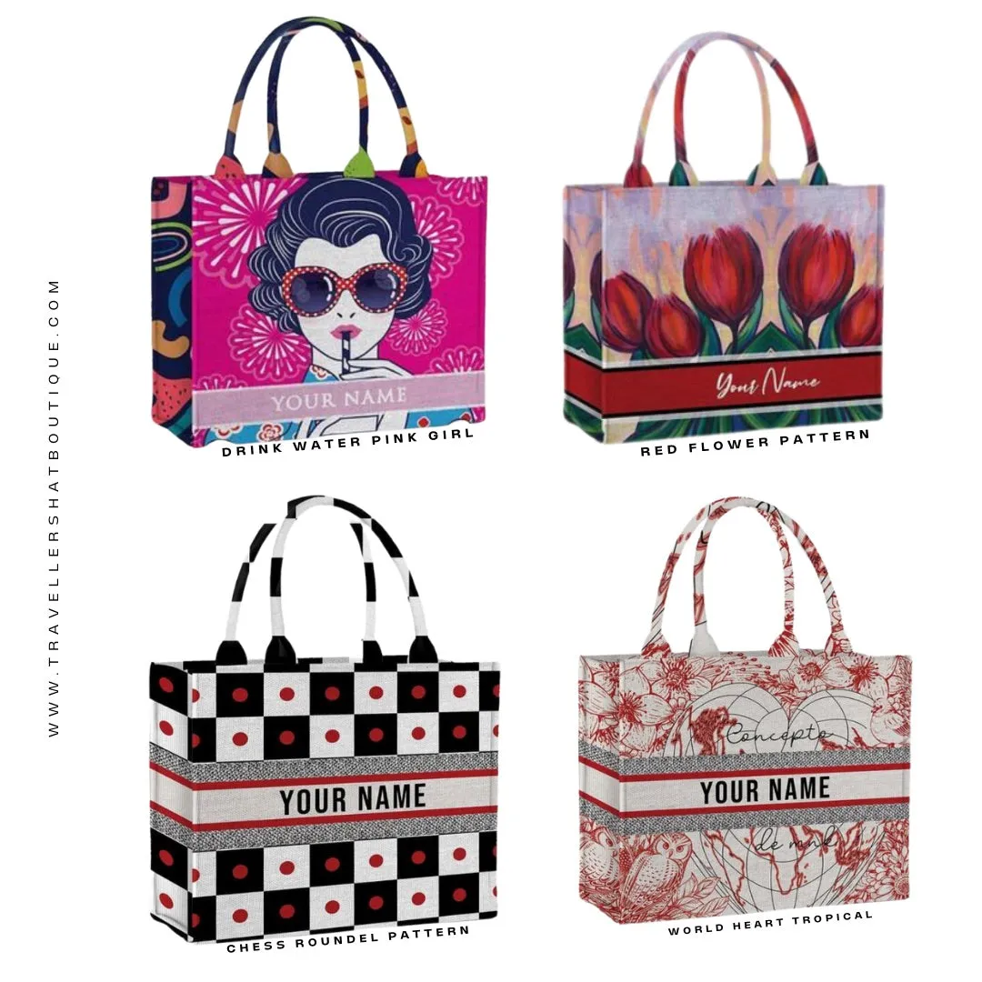 Custom Stripe Canvas Tote Bag