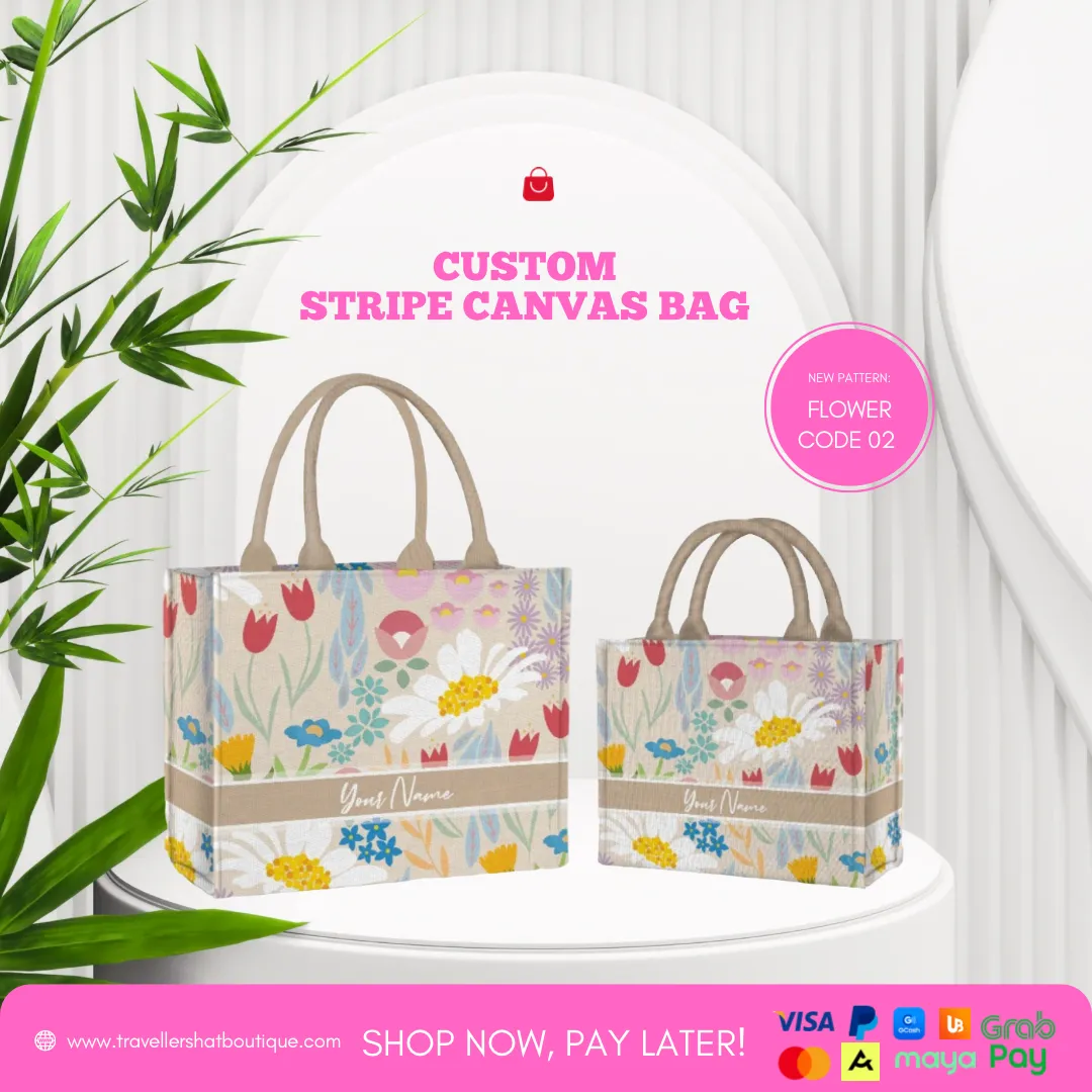 Custom Stripe Canvas Tote Bag