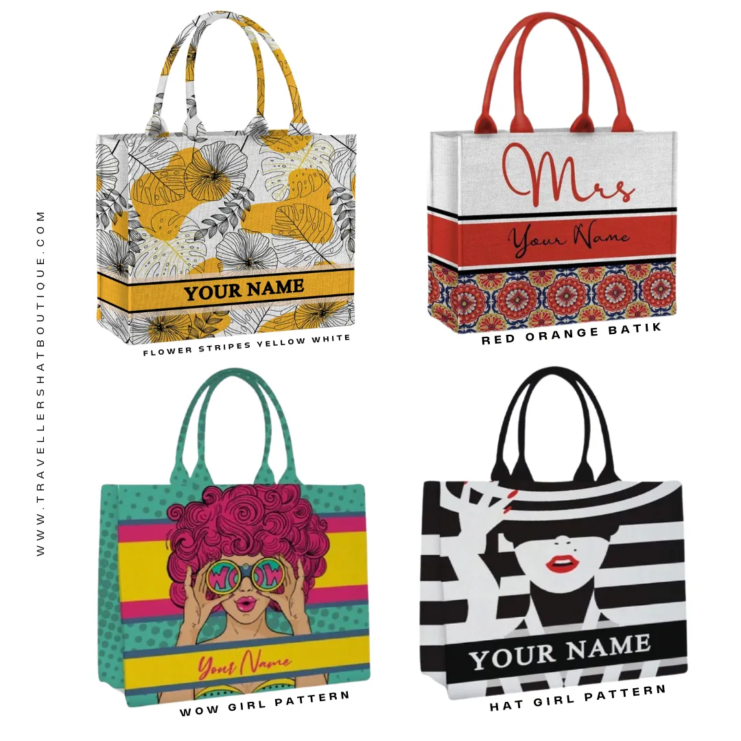 Custom Stripe Canvas Tote Bag