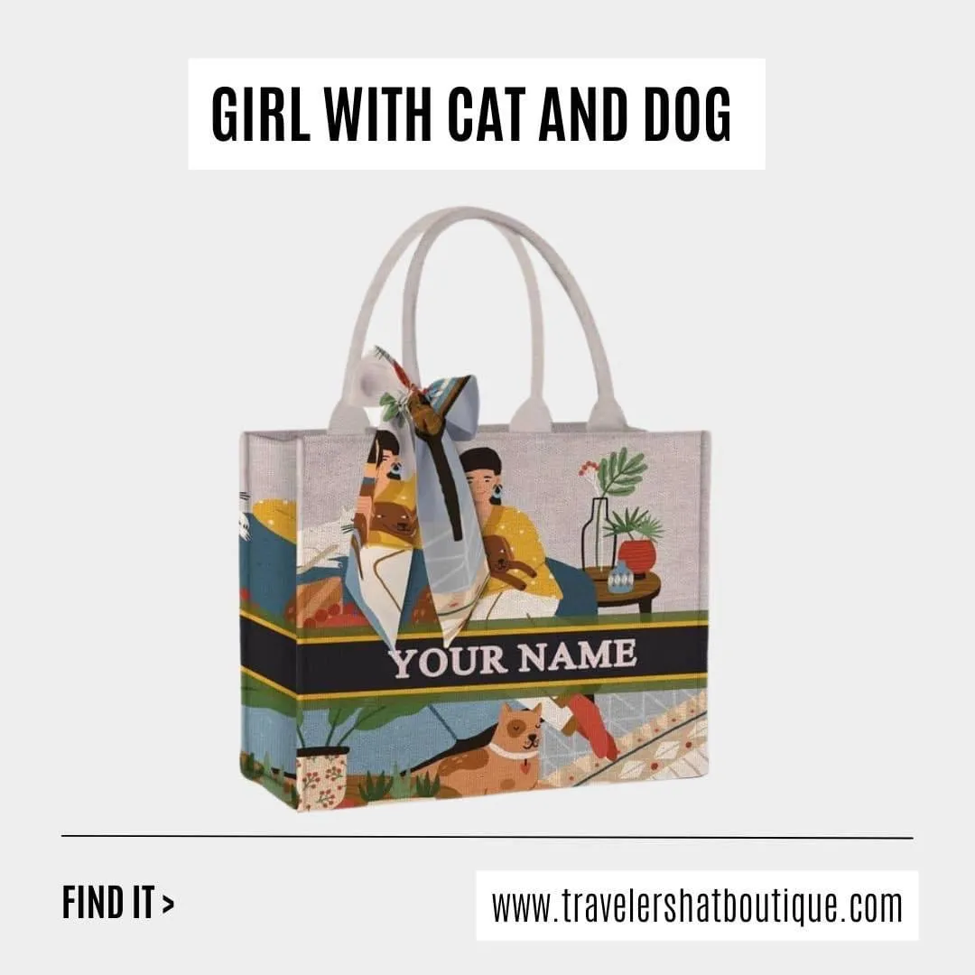 Custom Stripe Canvas Tote Bag