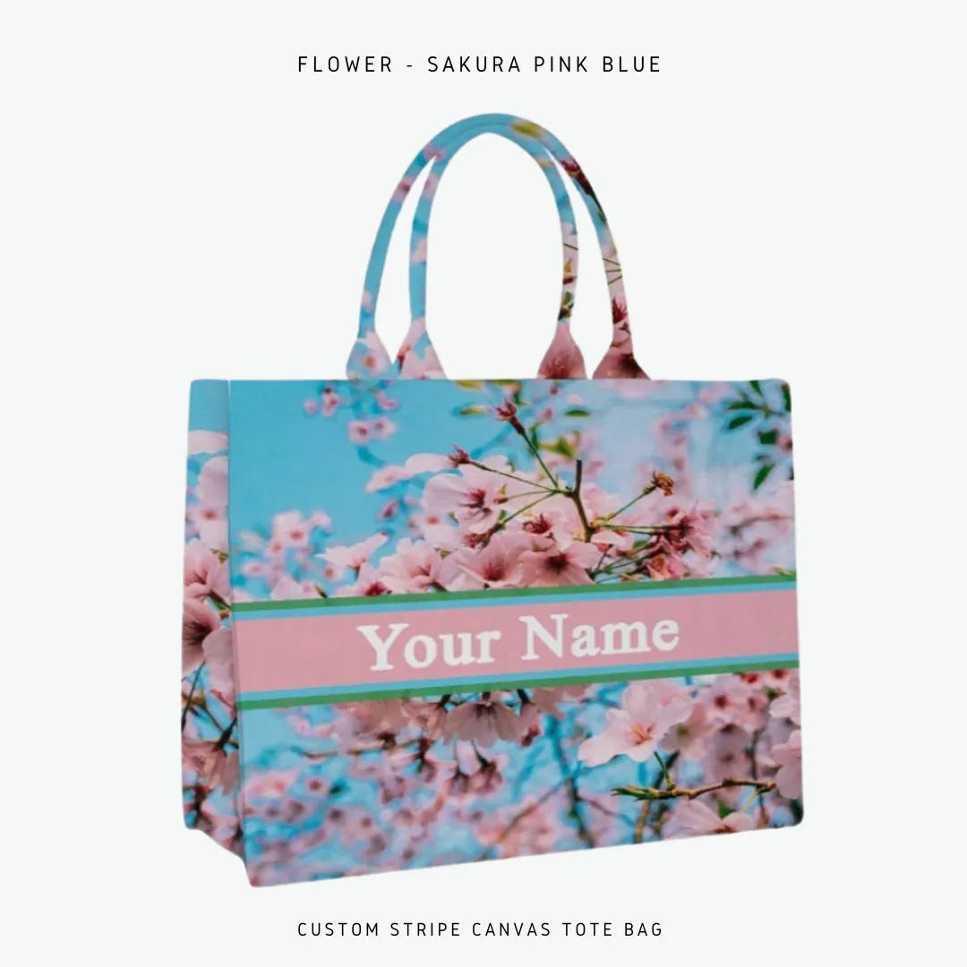 Custom Stripe Canvas Tote Bag