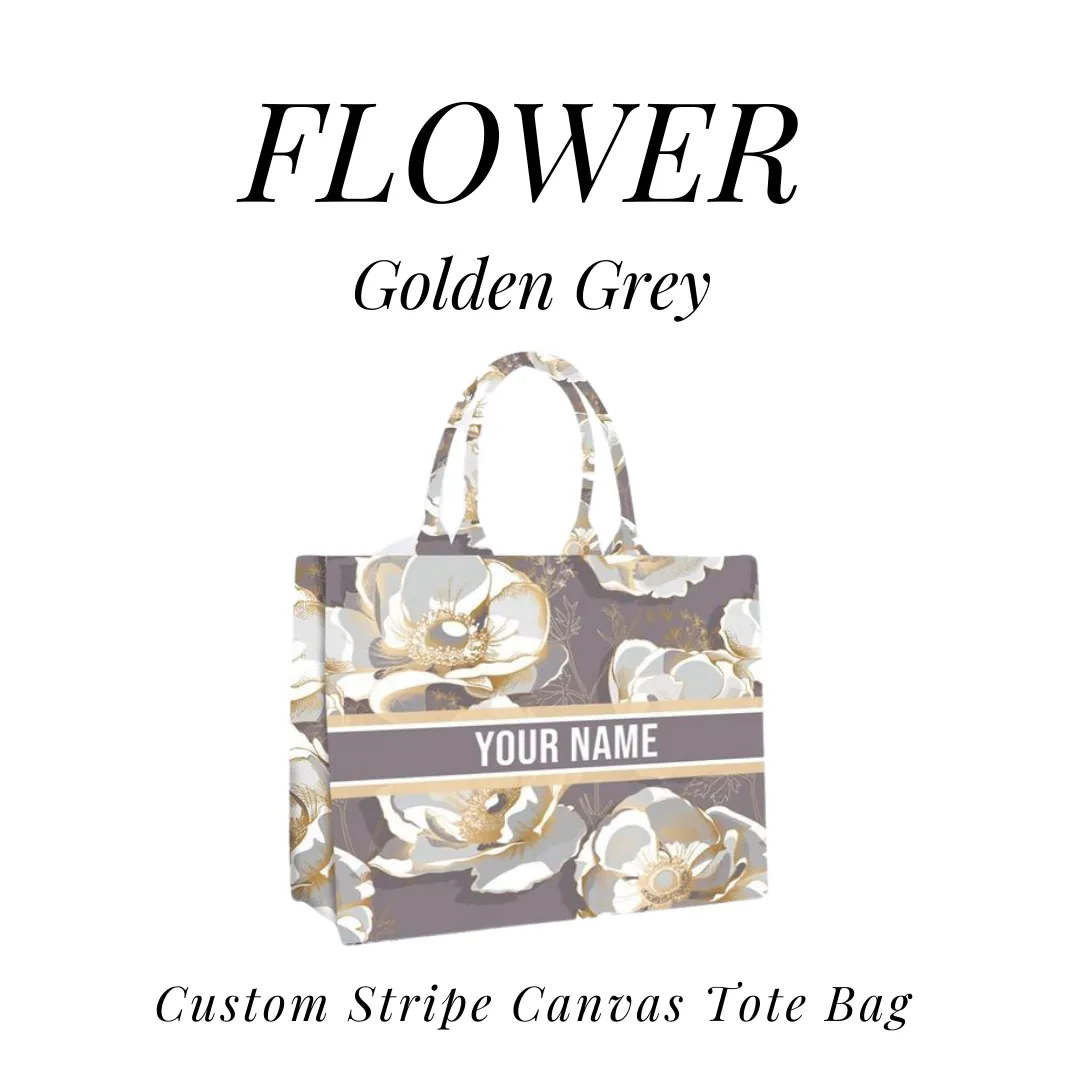 Custom Stripe Canvas Tote Bag
