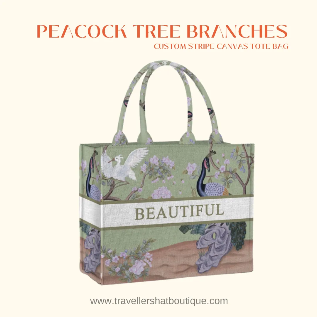 Custom Stripe Canvas Tote Bag