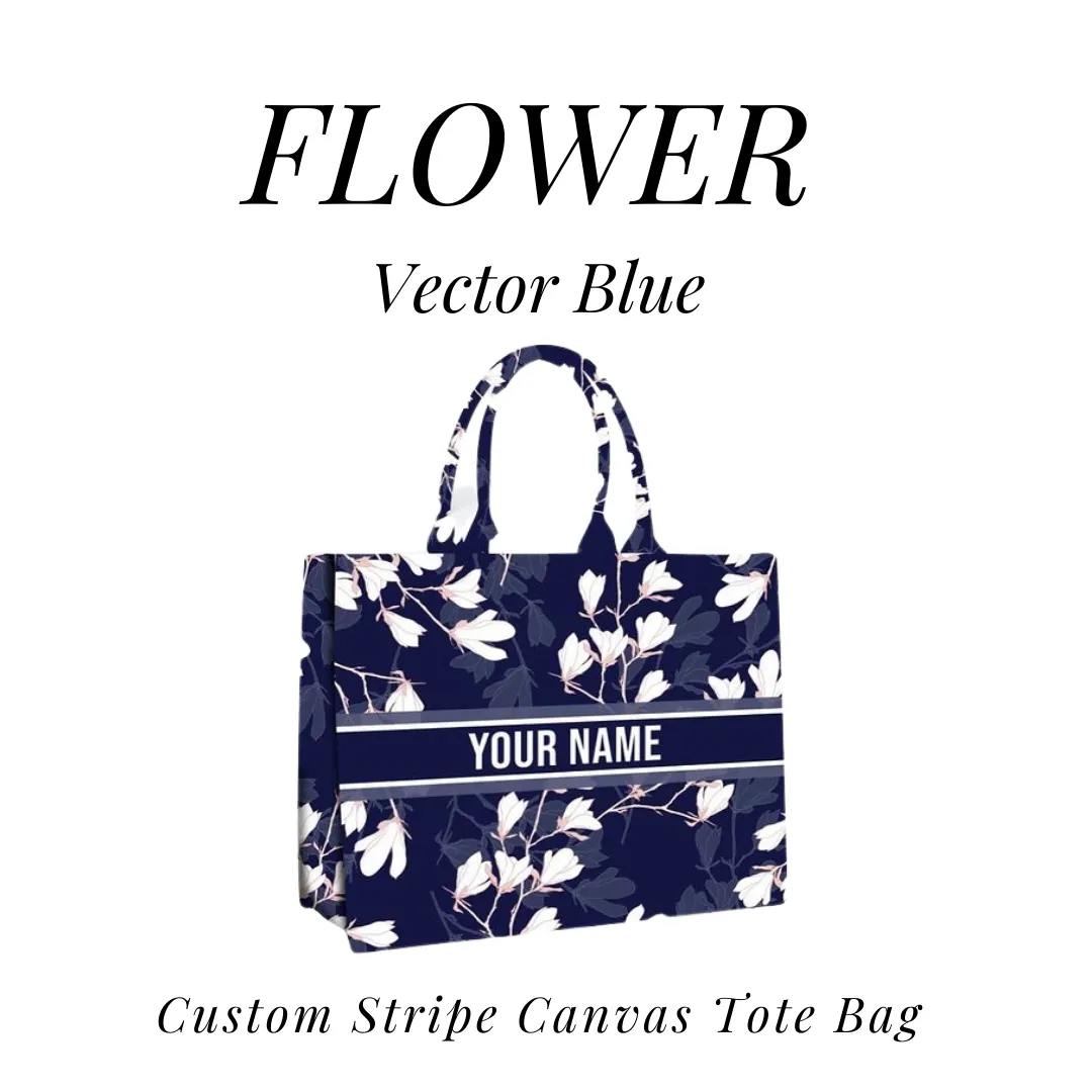 Custom Stripe Canvas Tote Bag