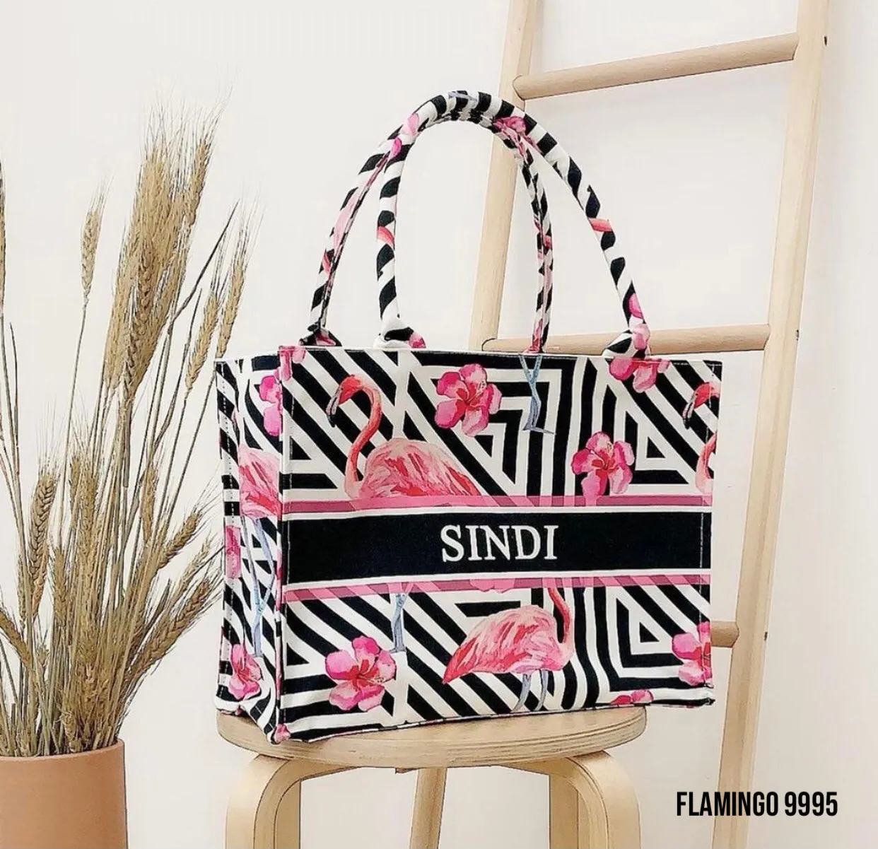 Custom Stripe Canvas Tote Bag