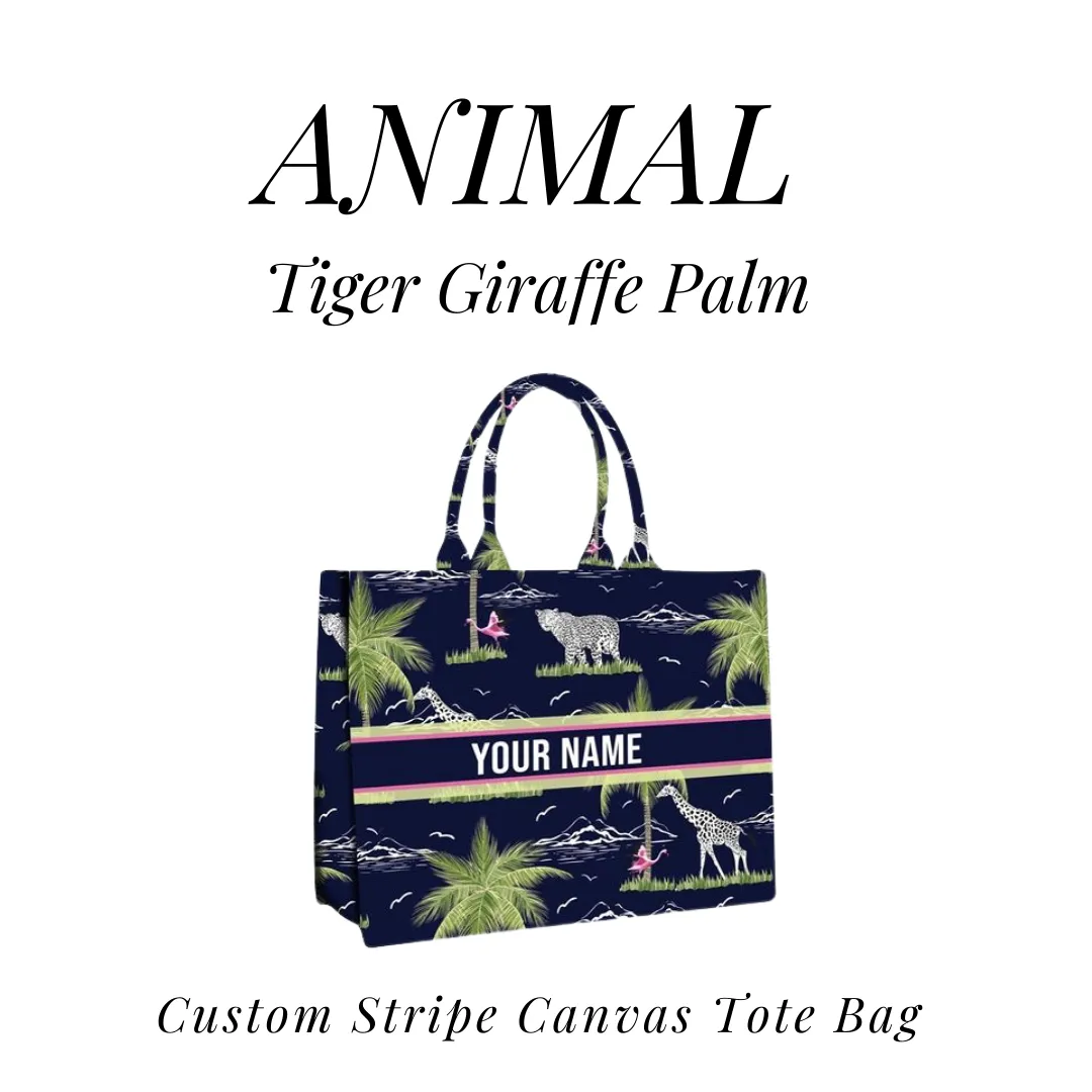 Custom Stripe Canvas Tote Bag