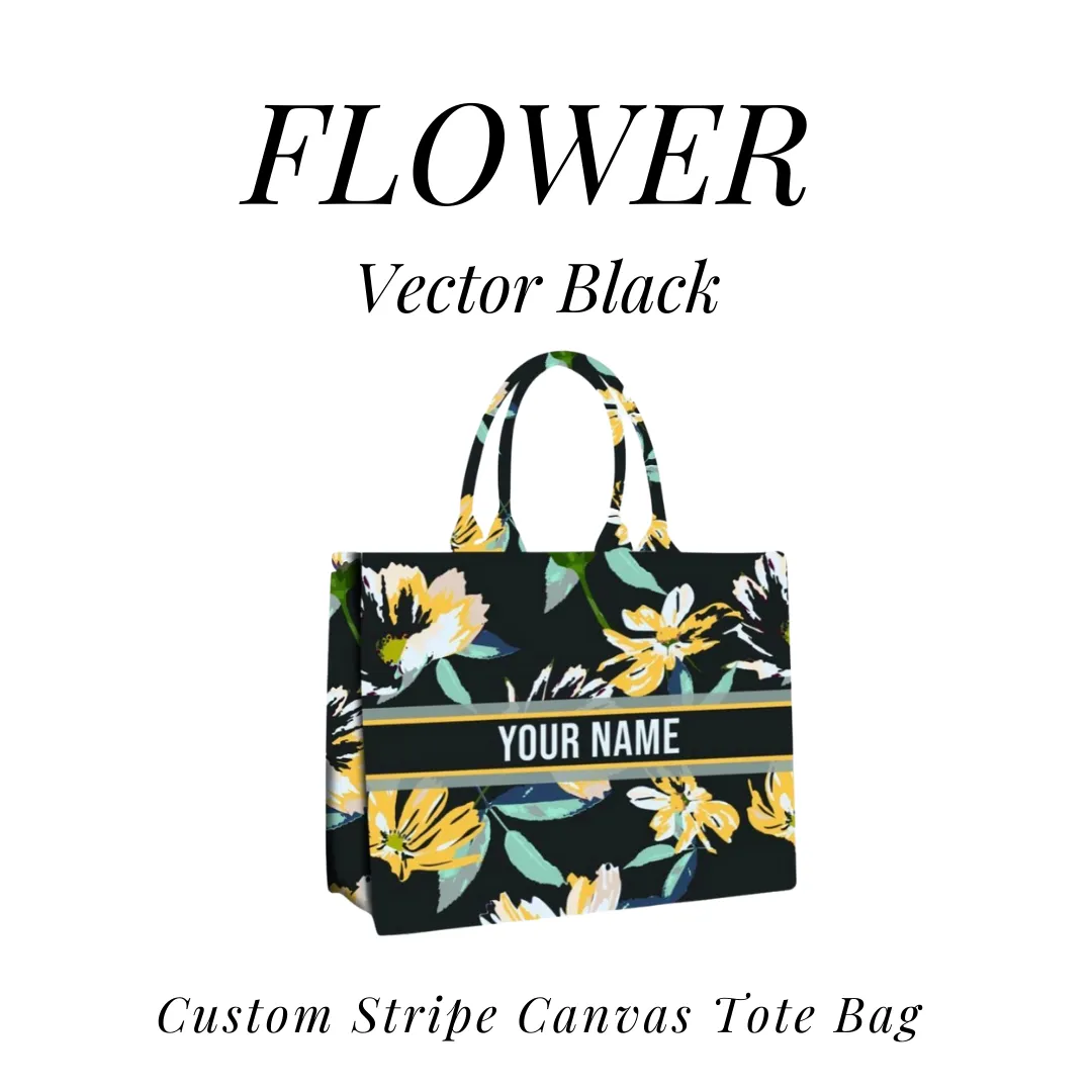 Custom Stripe Canvas Tote Bag
