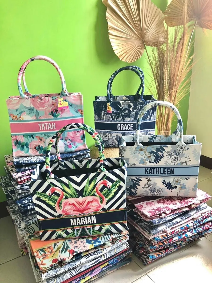 Custom Stripe Canvas Tote Bag