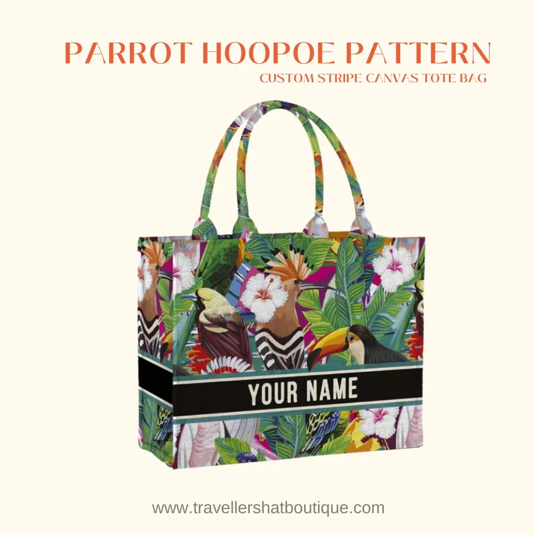 Custom Stripe Canvas Tote Bag