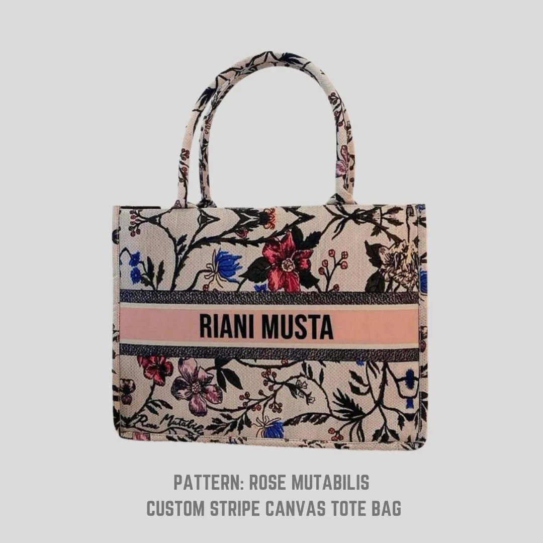 Custom Stripe Canvas Tote Bag