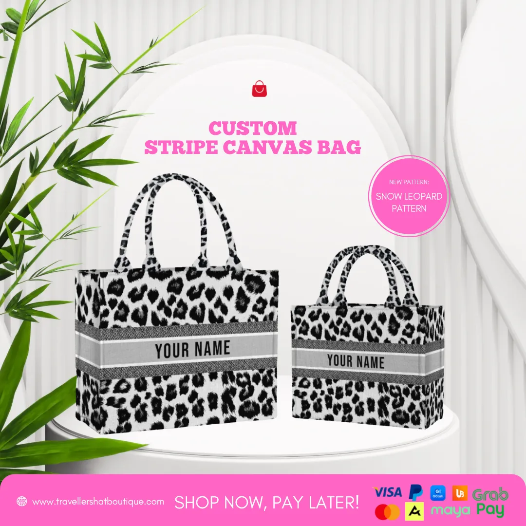 Custom Stripe Canvas Tote Bag