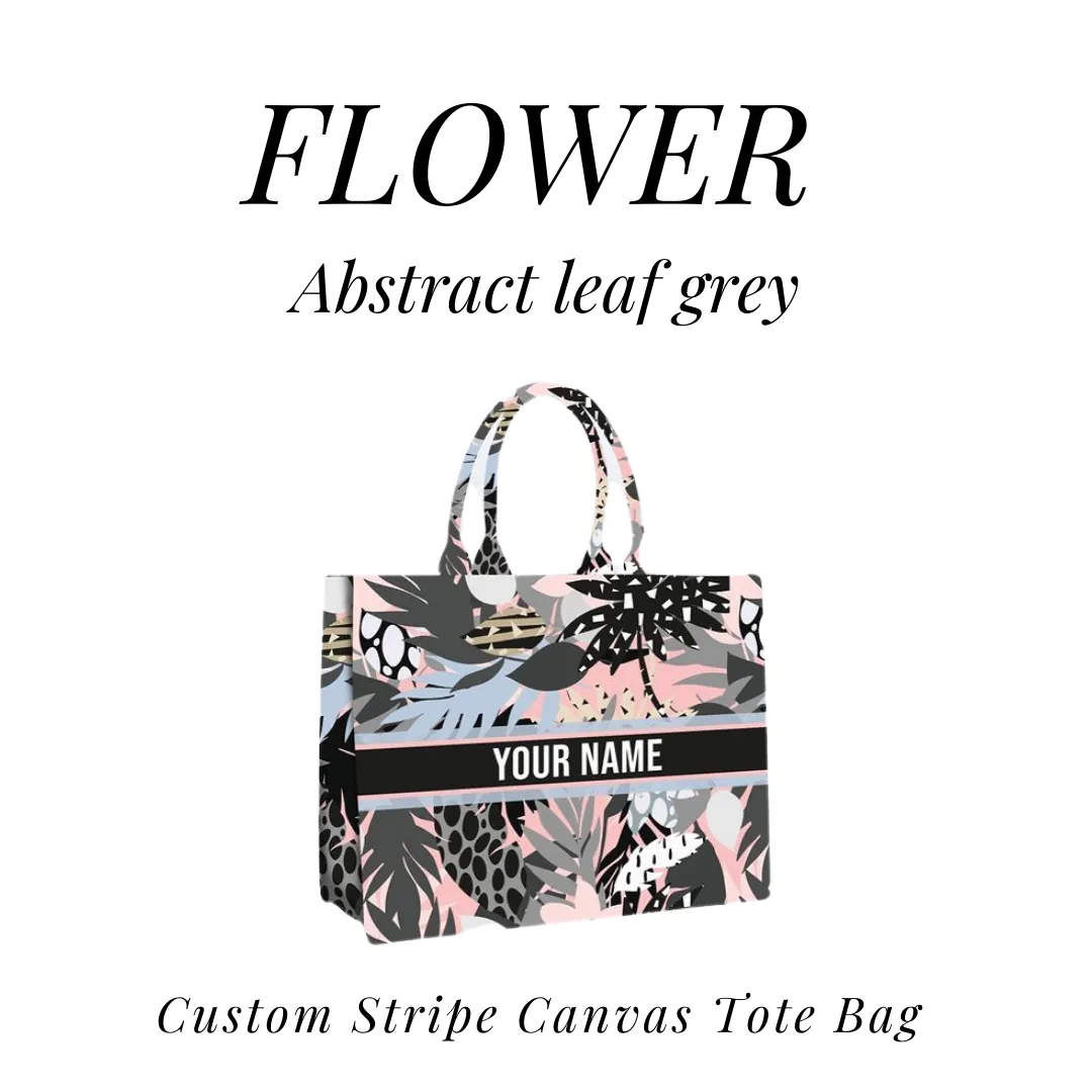 Custom Stripe Canvas Tote Bag