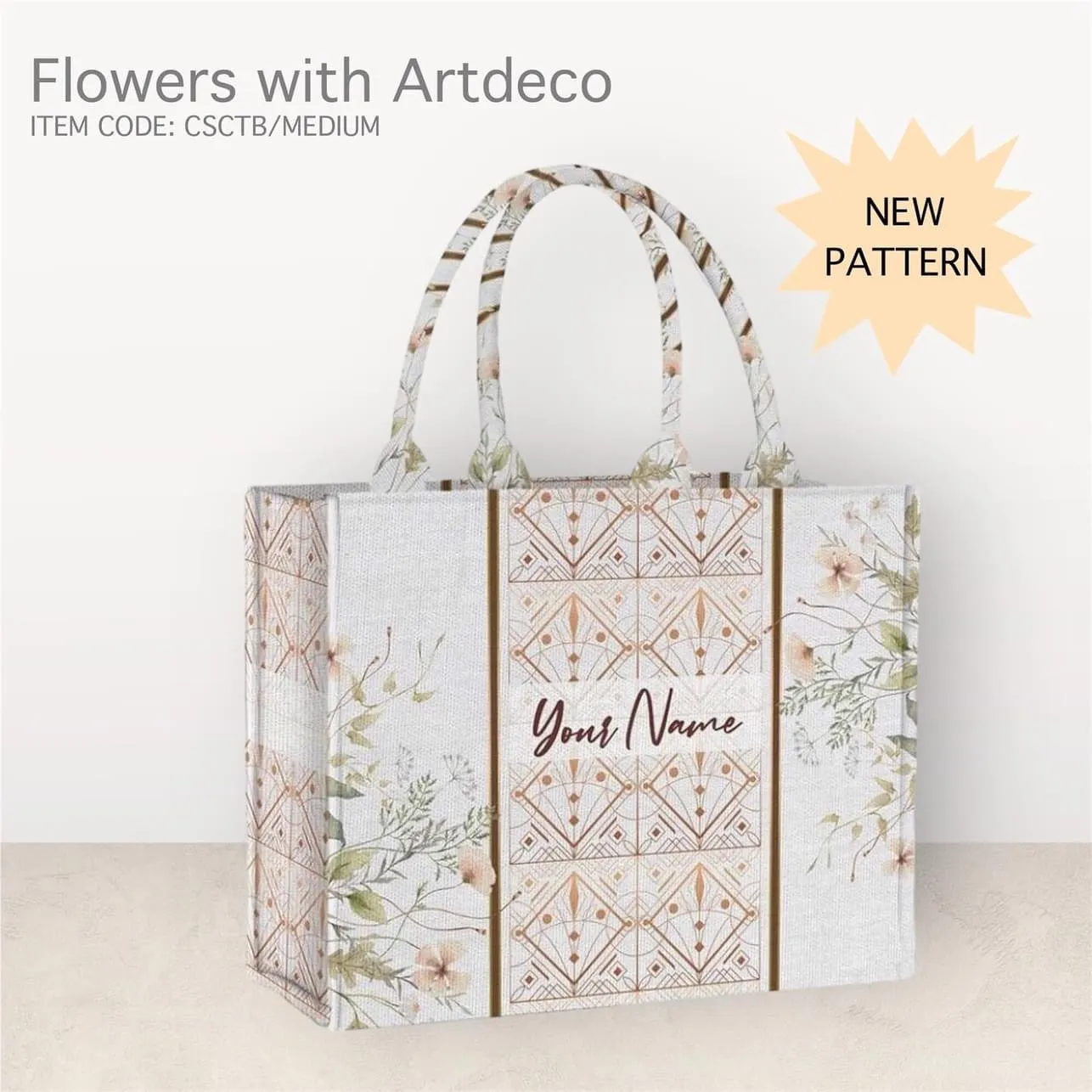 Custom Stripe Canvas Tote Bag