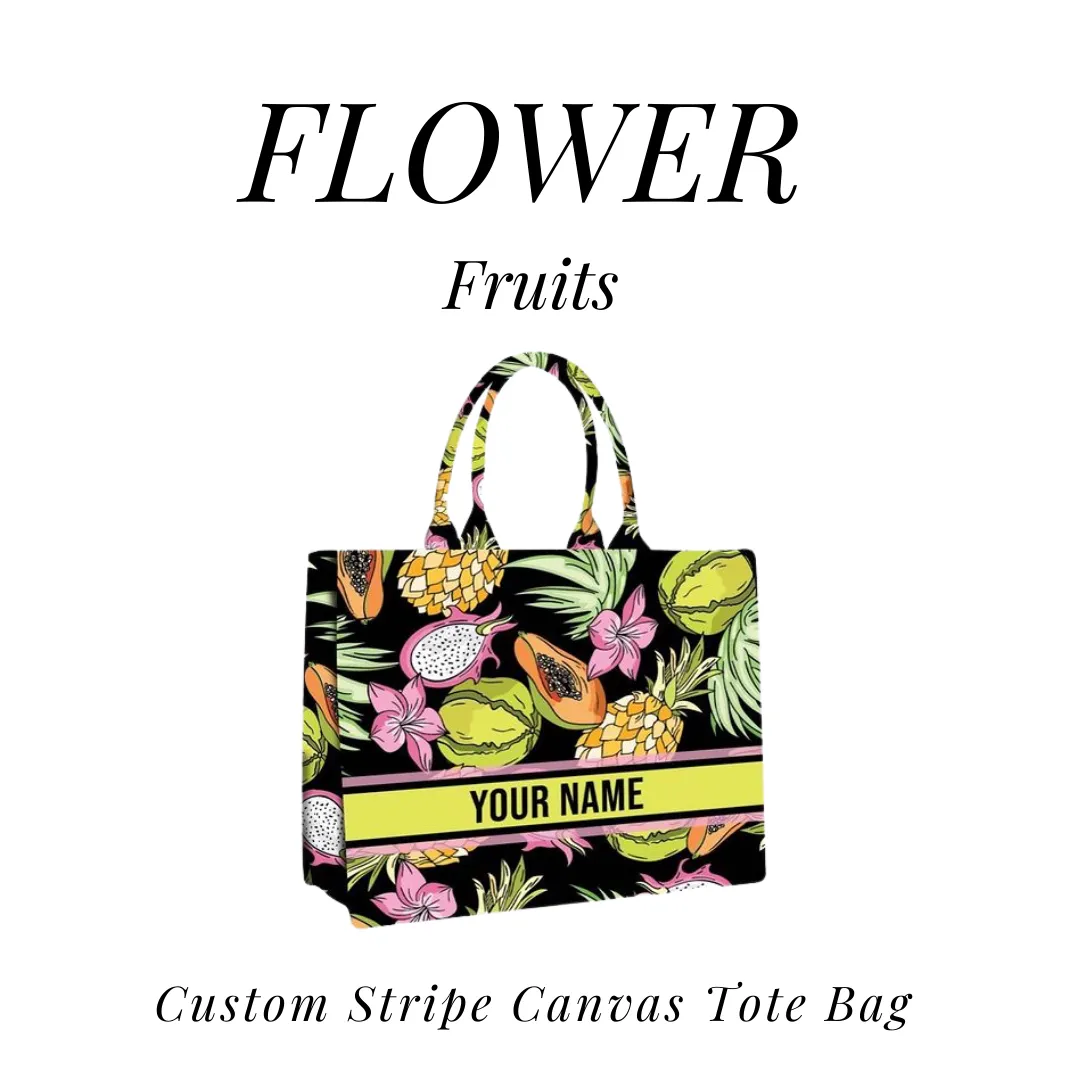 Custom Stripe Canvas Tote Bag
