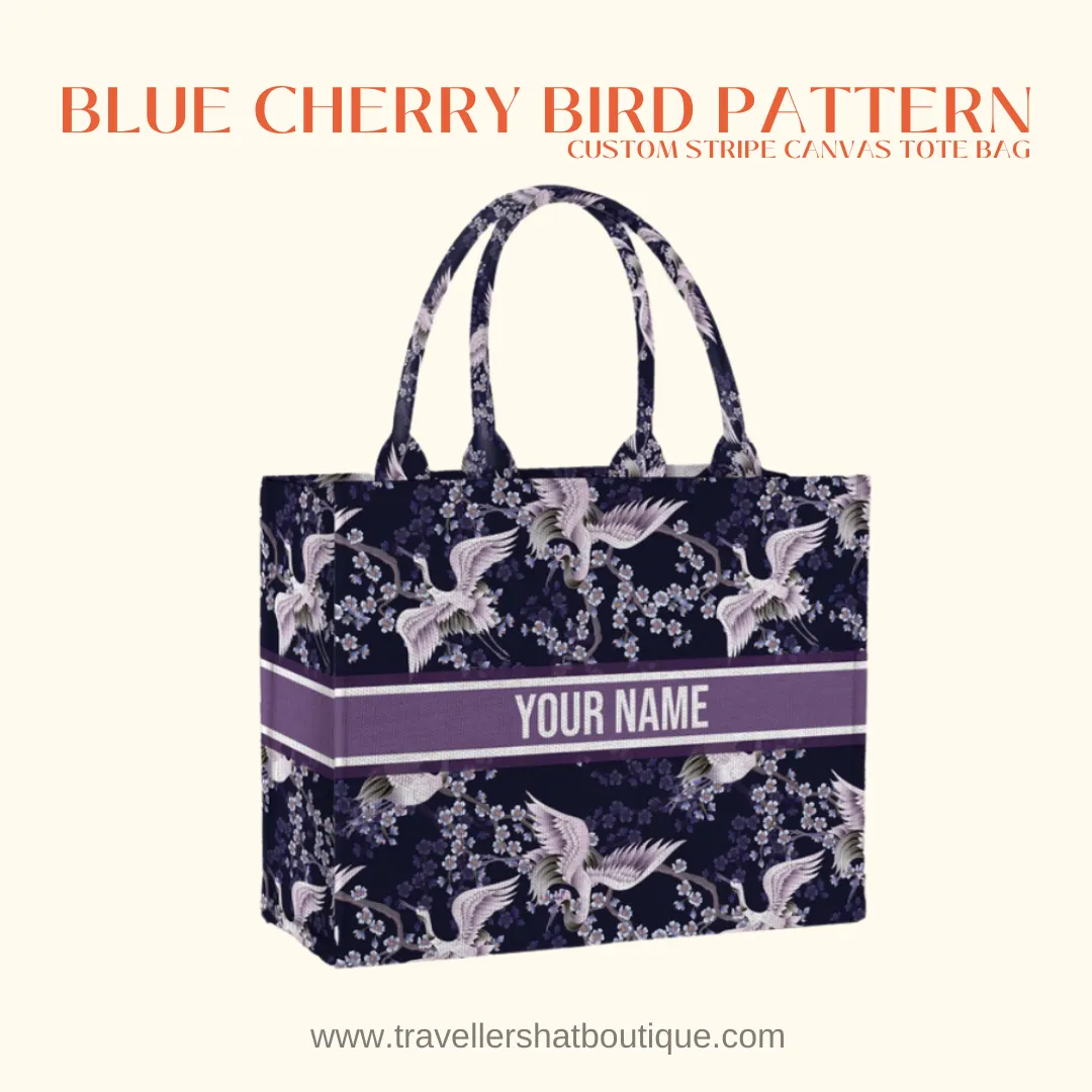Custom Stripe Canvas Tote Bag