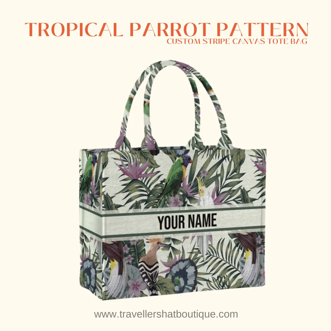 Custom Stripe Canvas Tote Bag