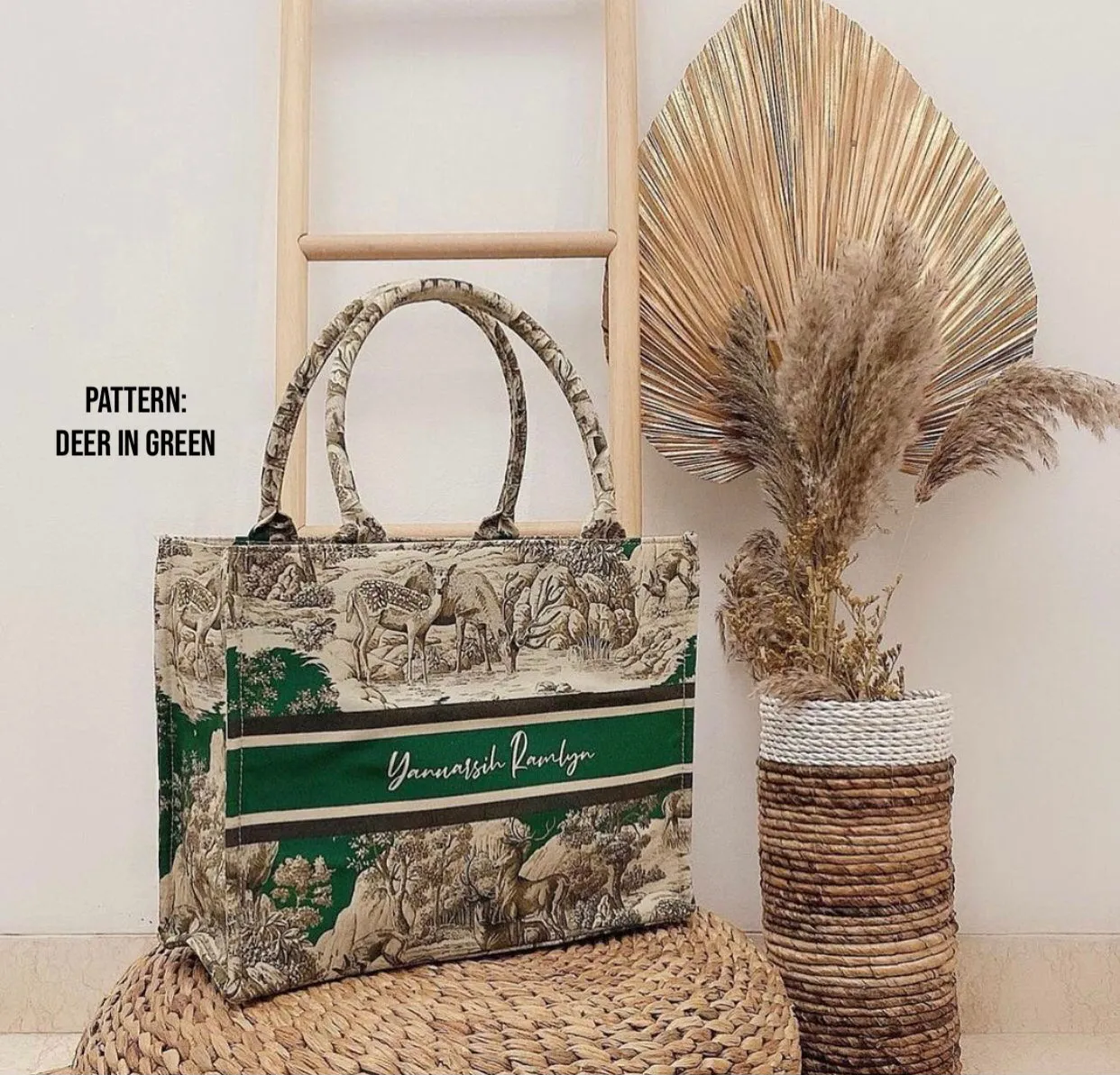 Custom Stripe Canvas Tote Bag