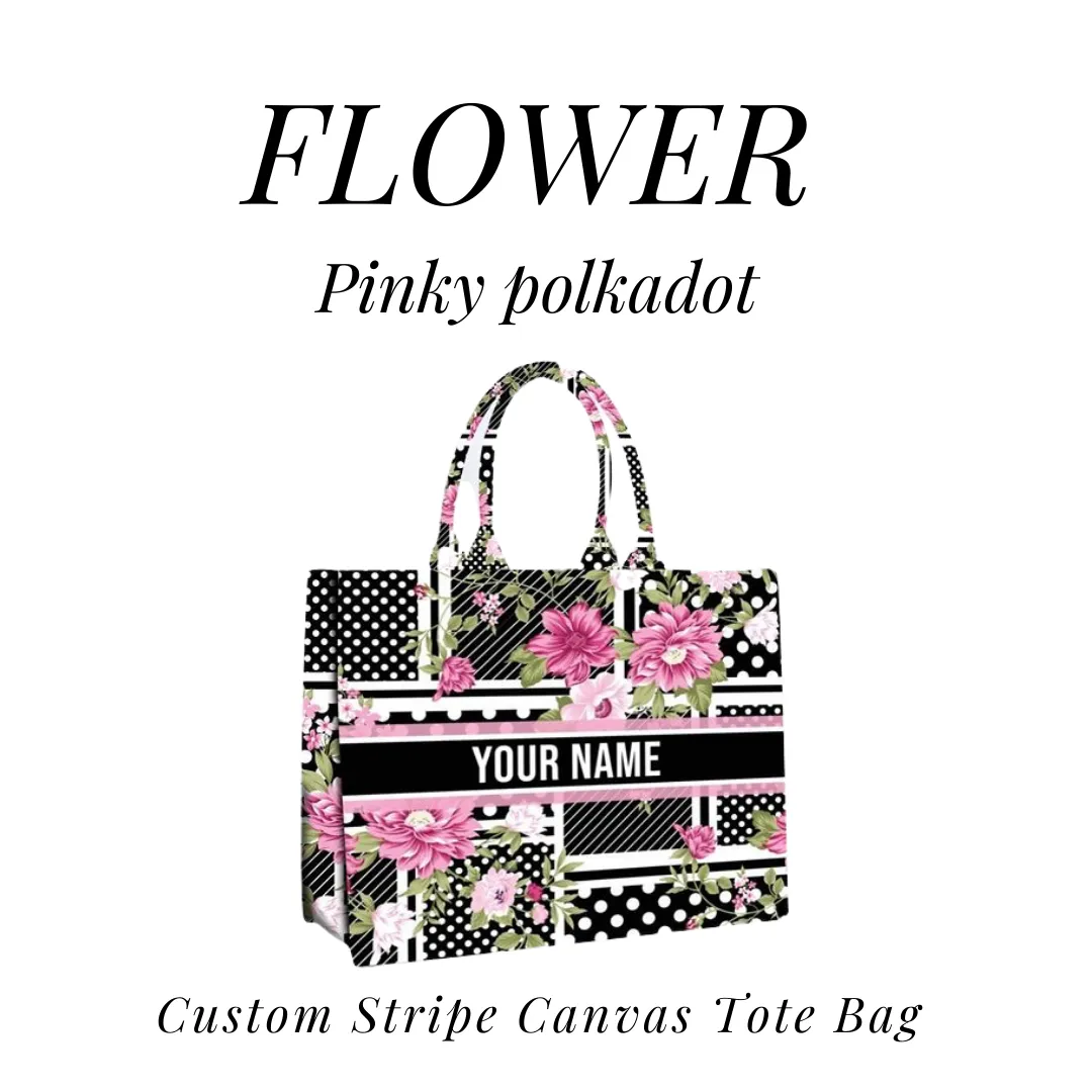 Custom Stripe Canvas Tote Bag