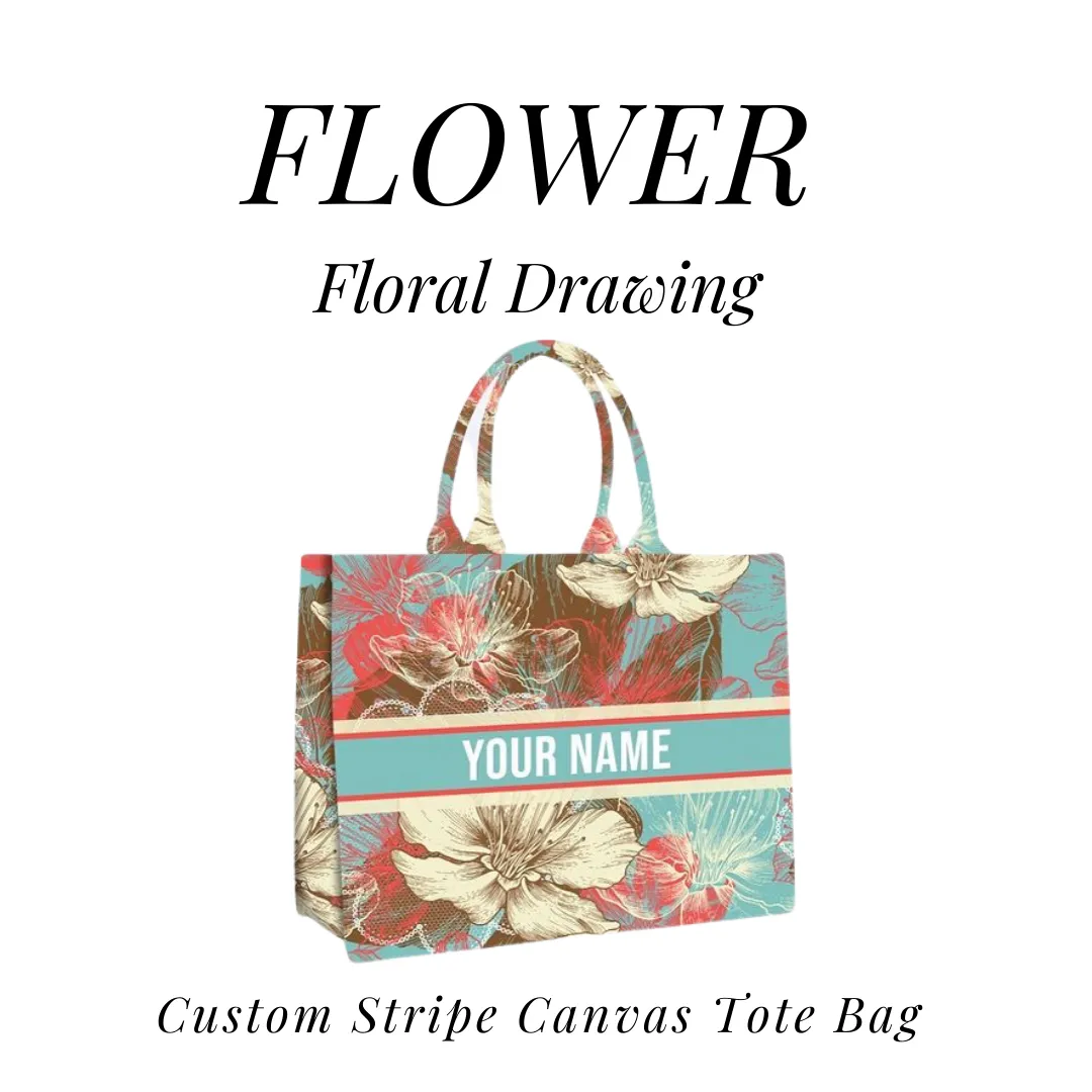 Custom Stripe Canvas Tote Bag