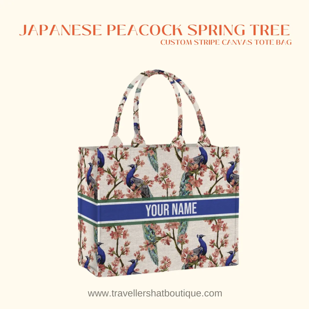 Custom Stripe Canvas Tote Bag