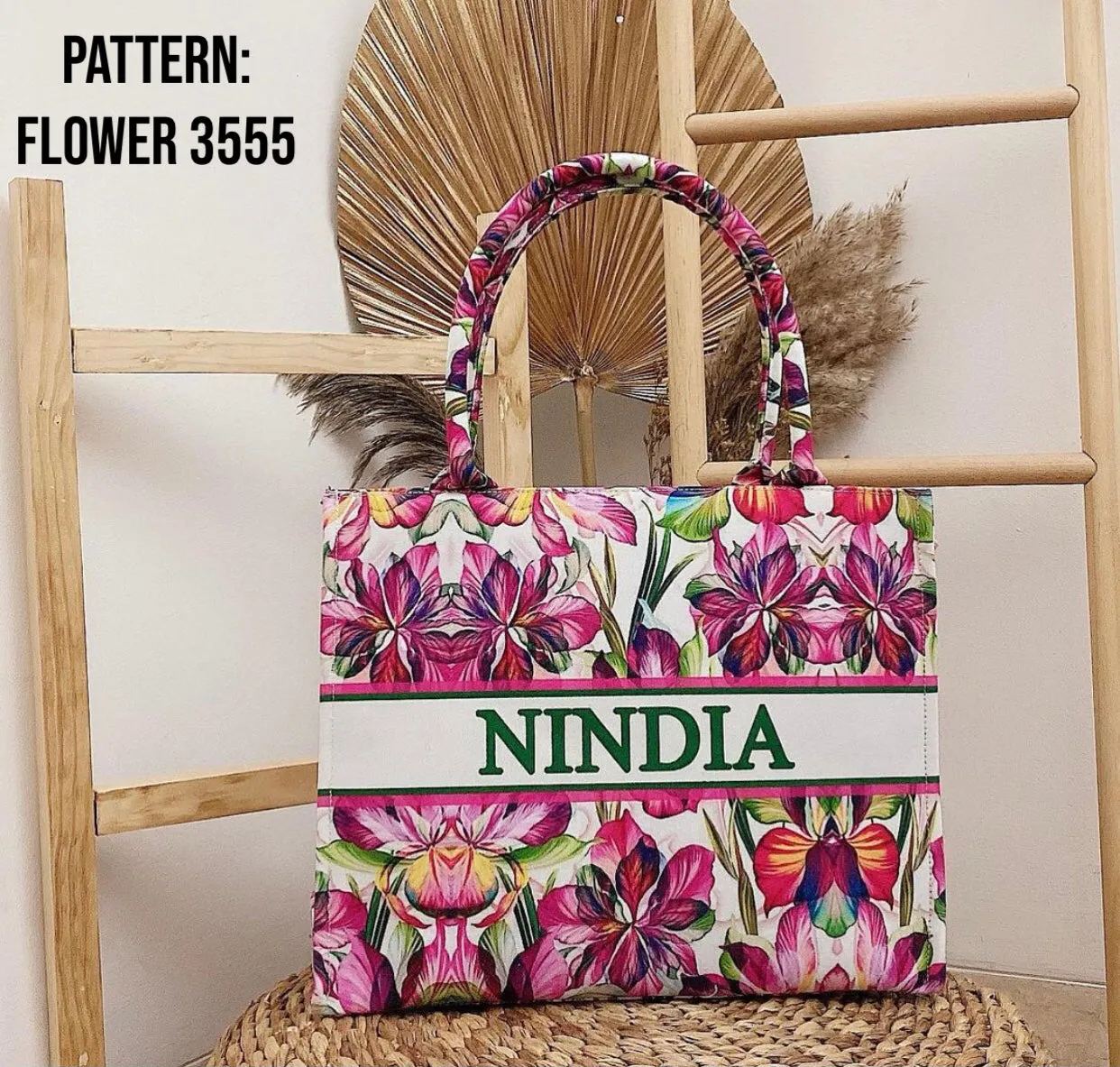 Custom Stripe Canvas Tote Bag