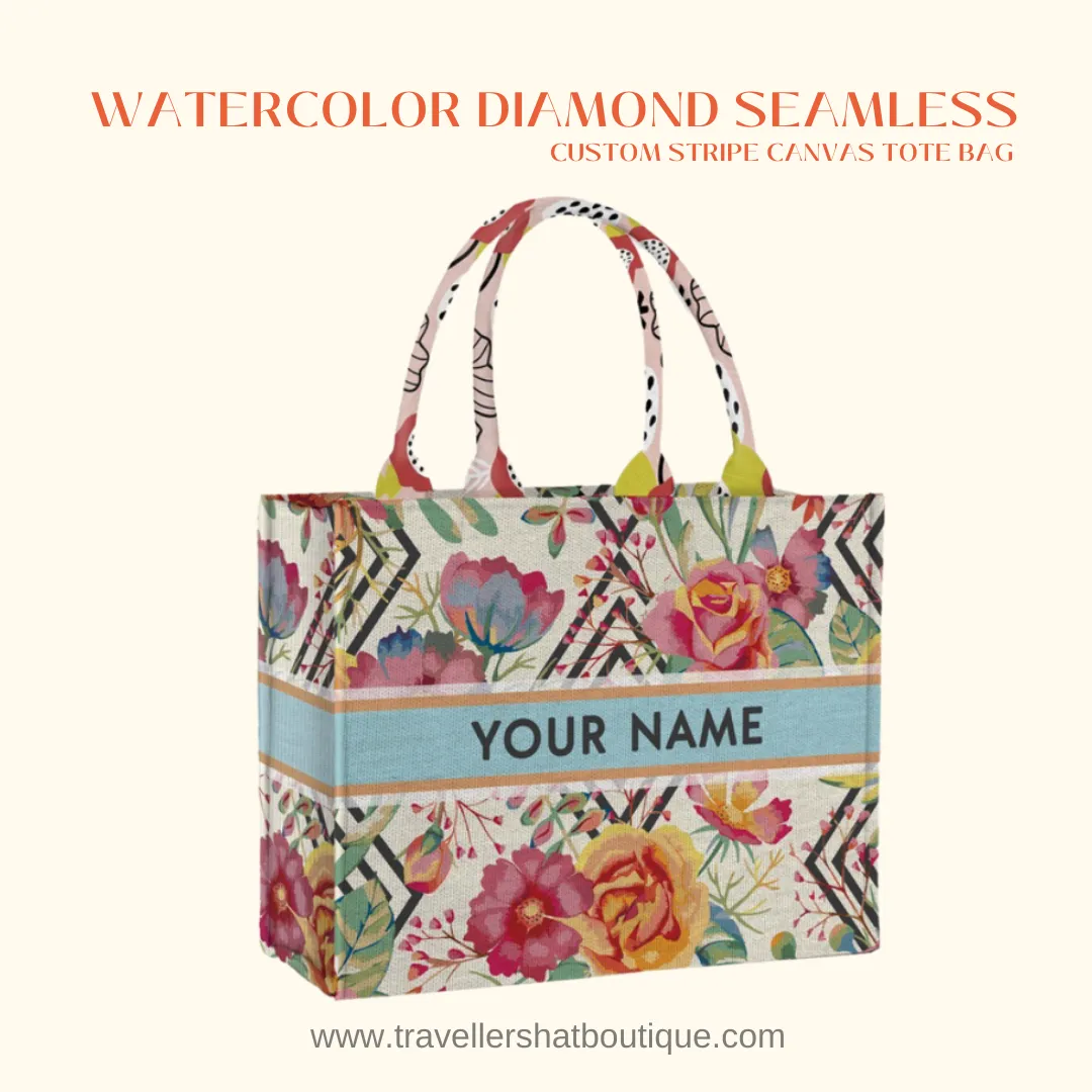 Custom Stripe Canvas Tote Bag