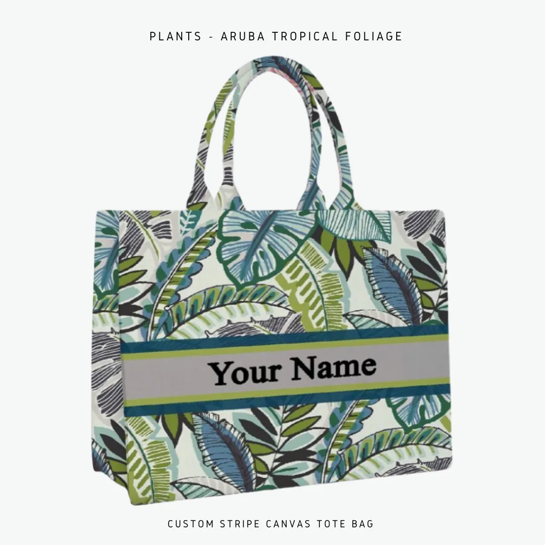 Custom Stripe Canvas Tote Bag
