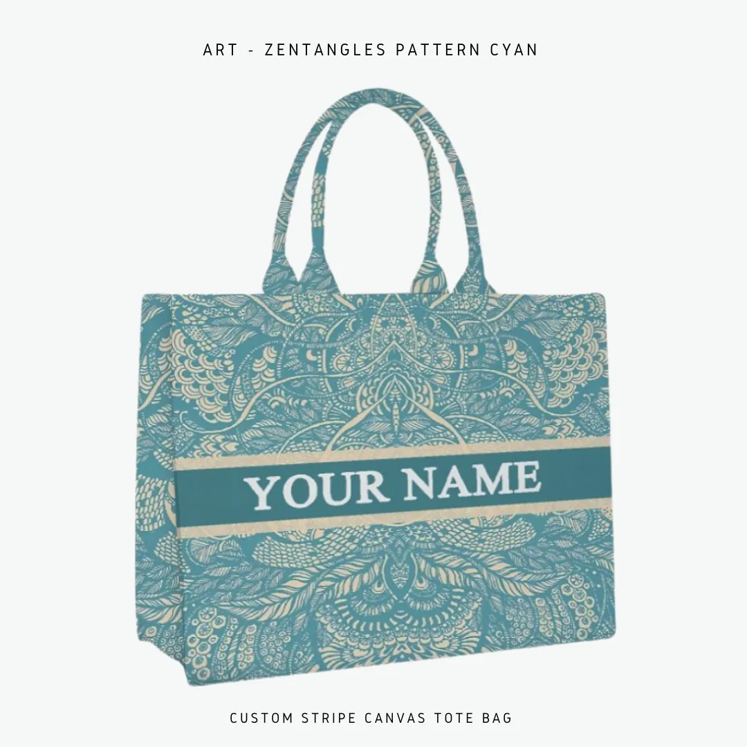 Custom Stripe Canvas Tote Bag
