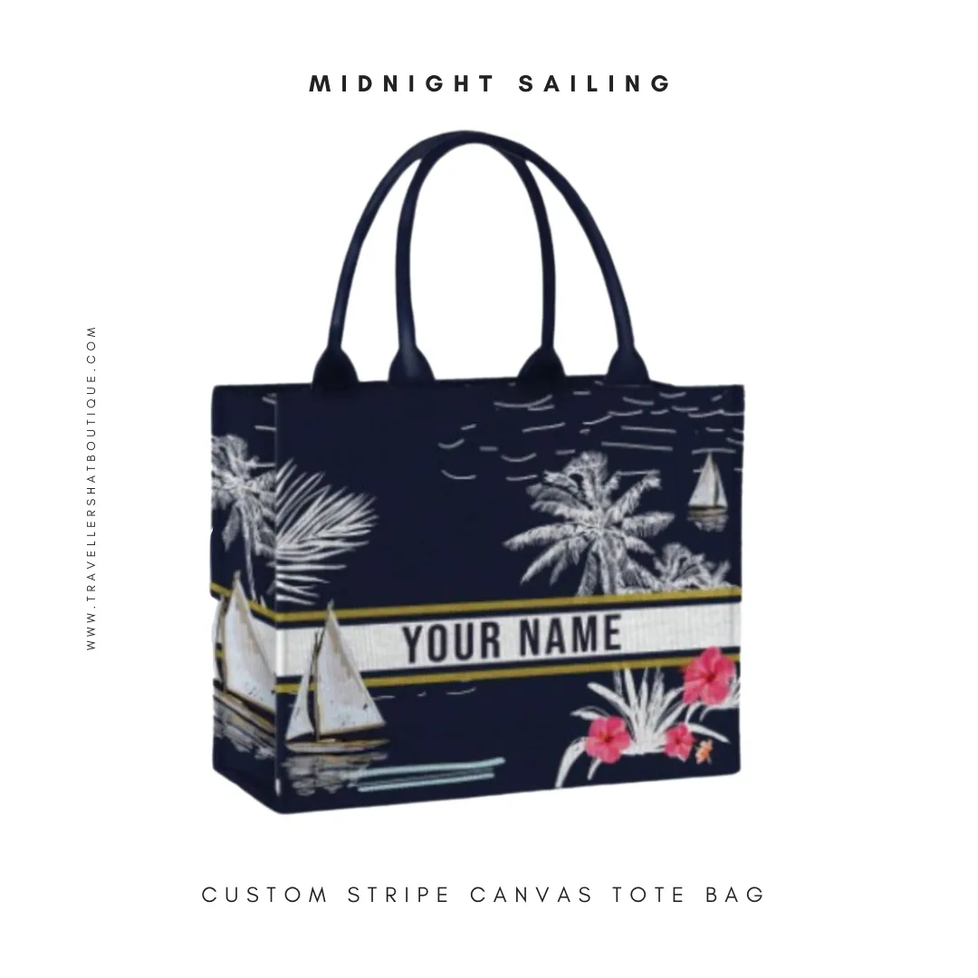 Custom Stripe Canvas Tote Bag