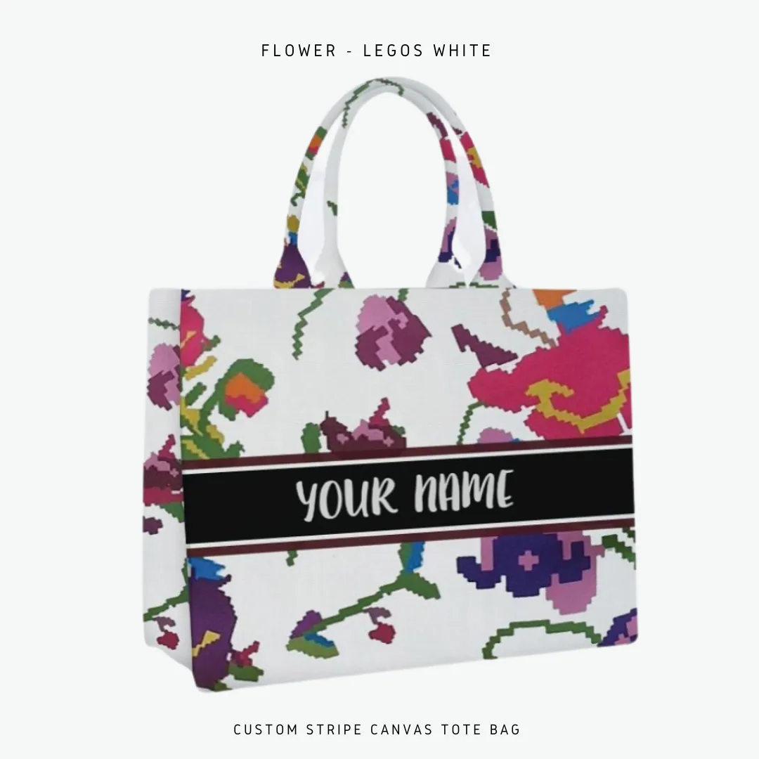 Custom Stripe Canvas Tote Bag