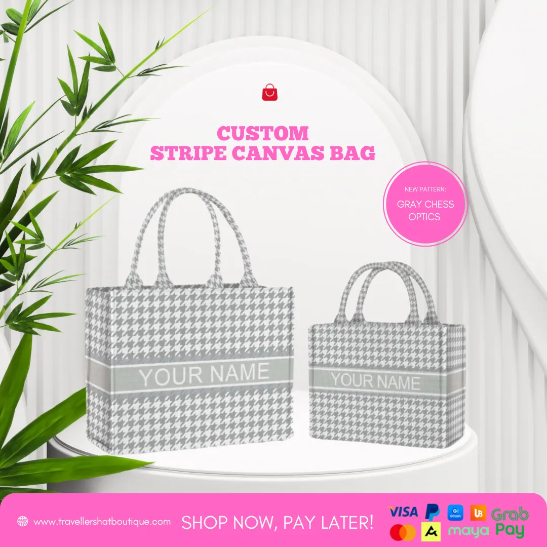 Custom Stripe Canvas Tote Bag