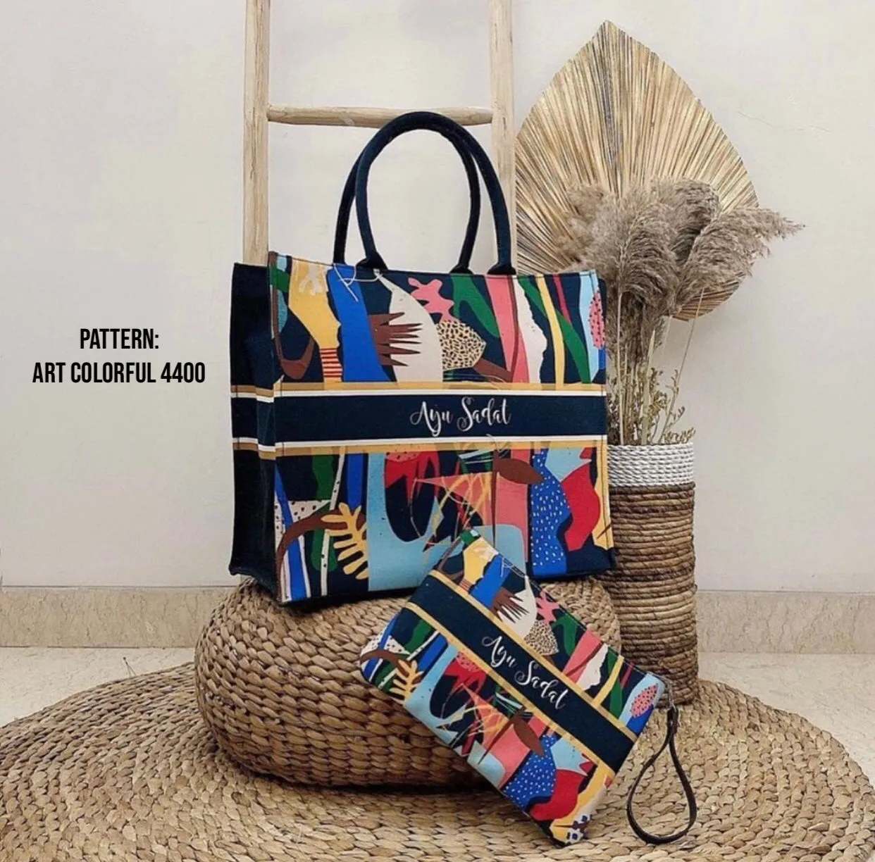 Custom Stripe Canvas Tote Bag