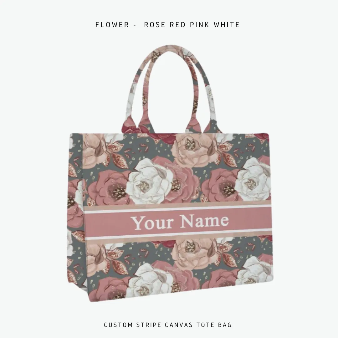 Custom Stripe Canvas Tote Bag