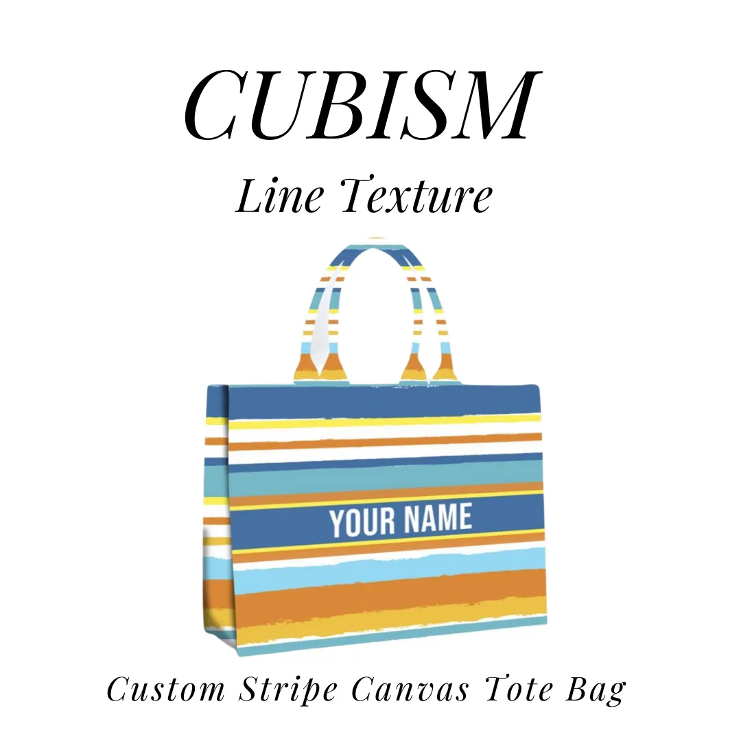 Custom Stripe Canvas Tote Bag