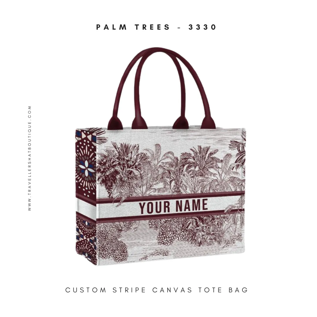 Custom Stripe Canvas Tote Bag