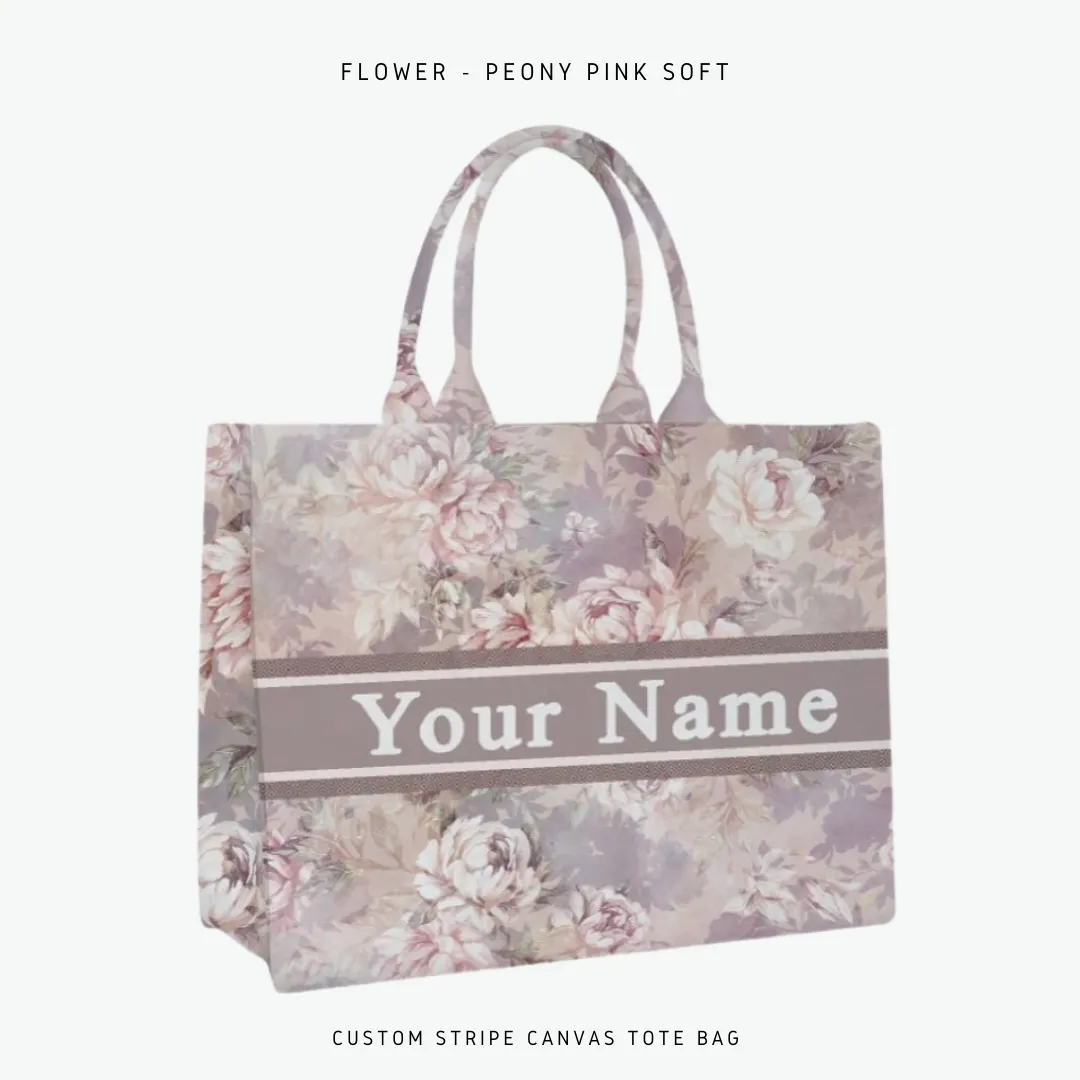 Custom Stripe Canvas Tote Bag