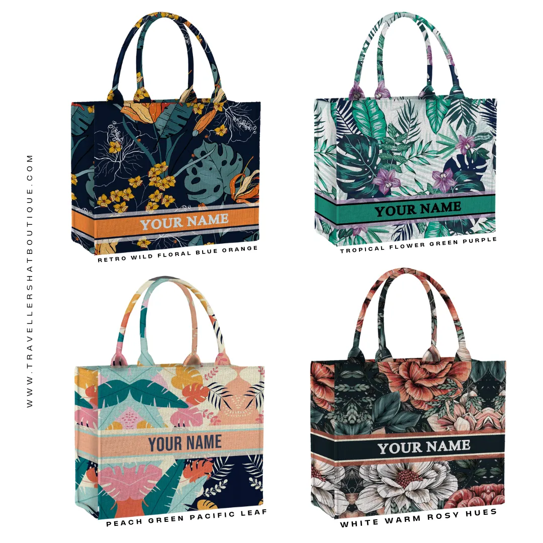 Custom Stripe Canvas Tote Bag