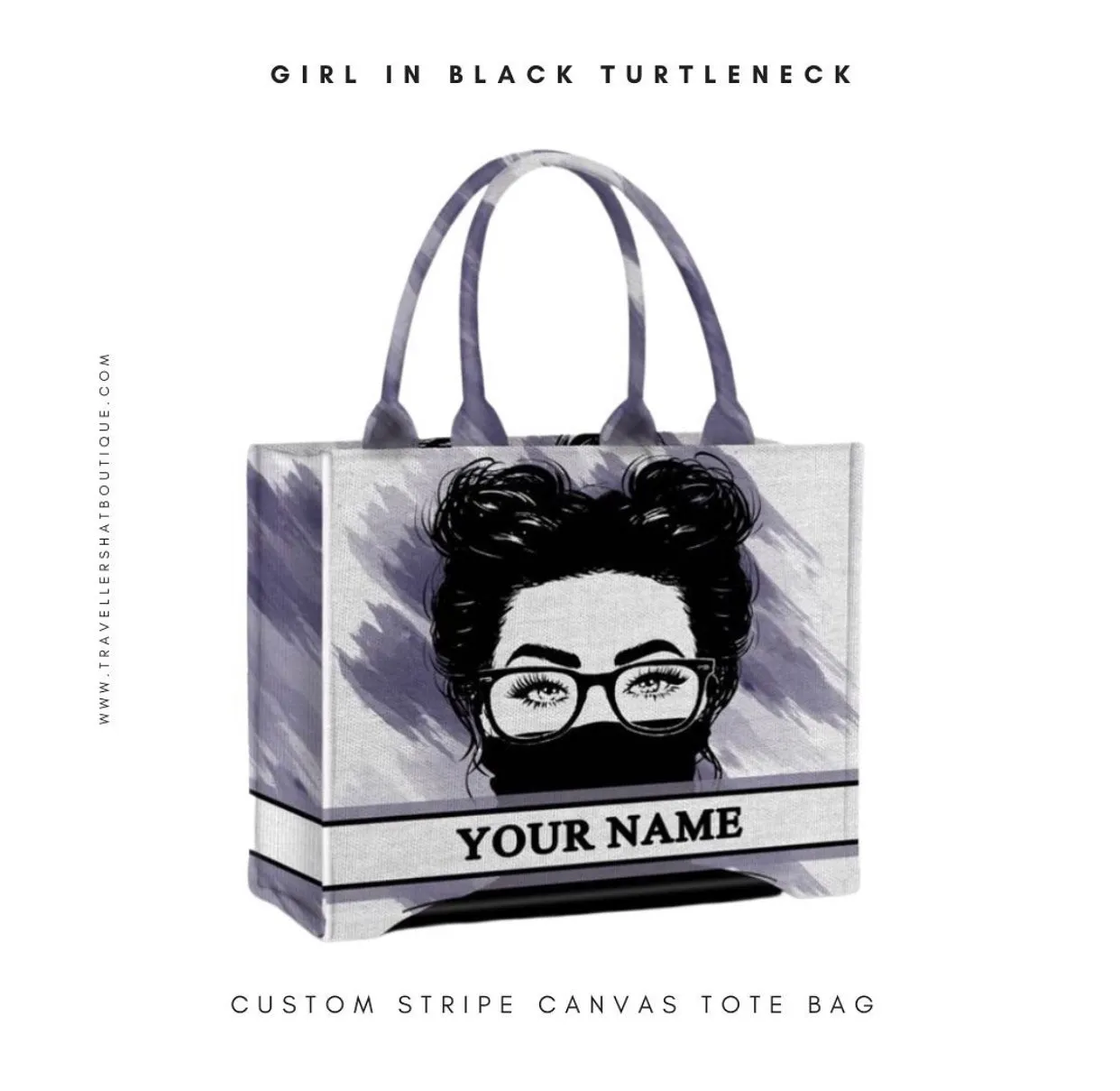 Custom Stripe Canvas Tote Bag