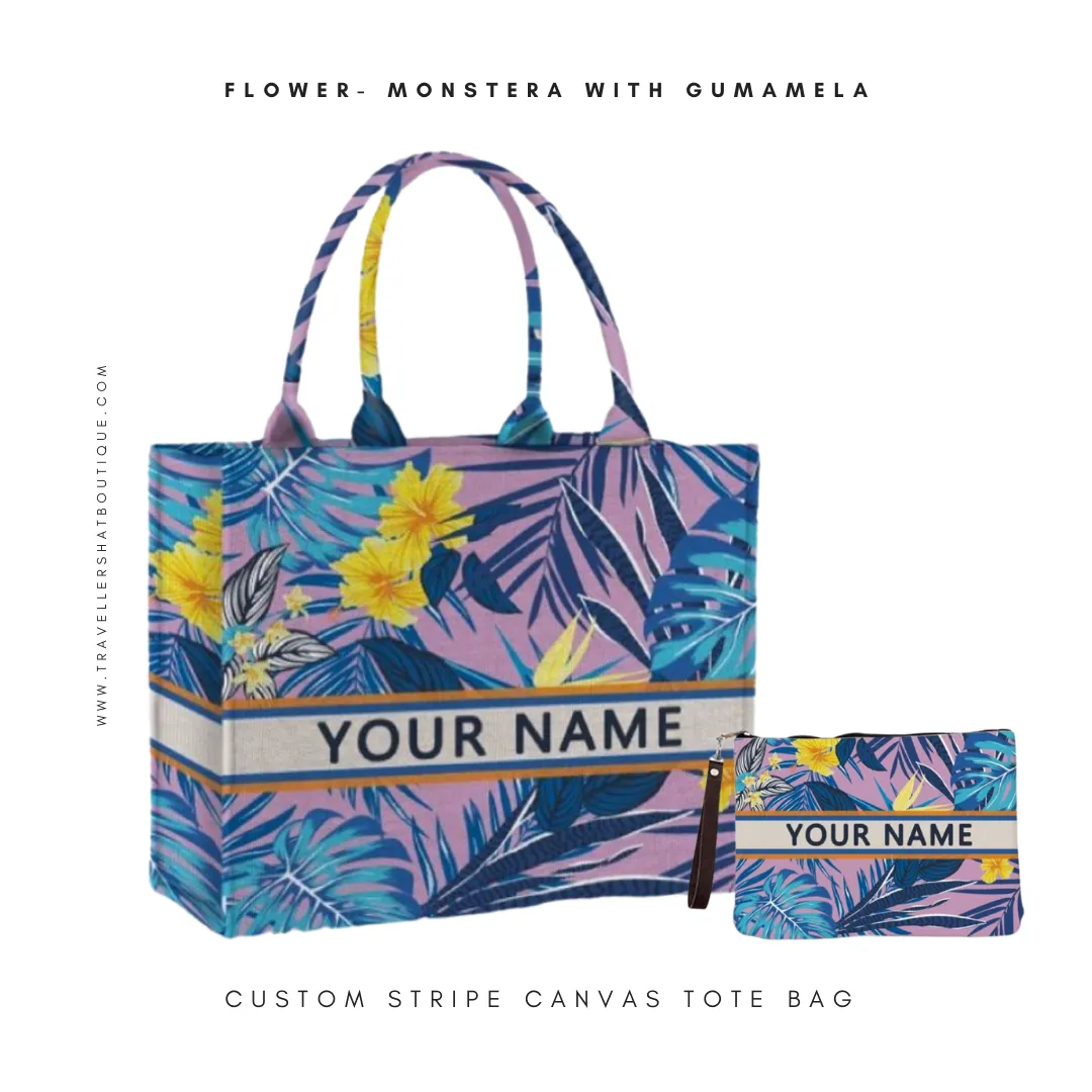 Custom Stripe Canvas Tote Bag