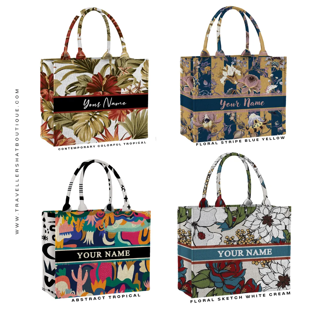 Custom Stripe Canvas Tote Bag