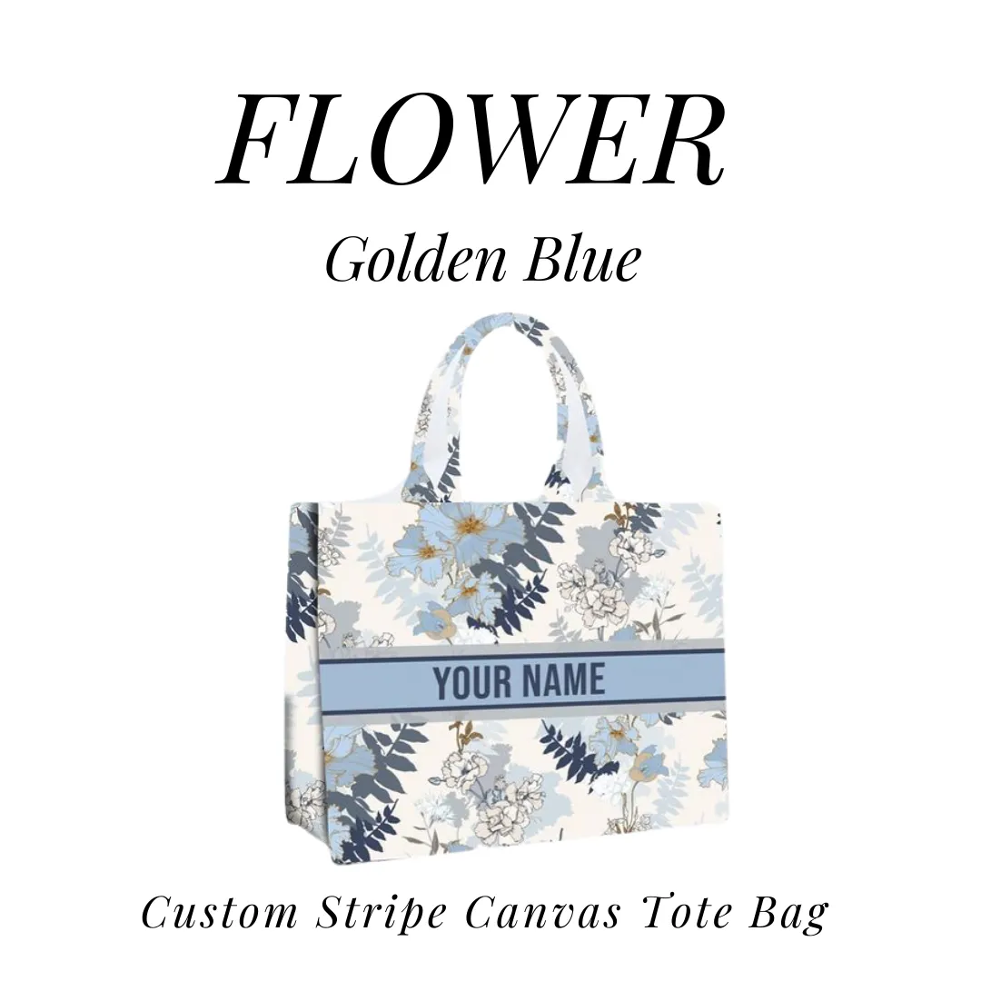Custom Stripe Canvas Tote Bag