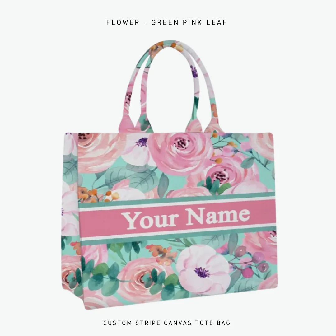 Custom Stripe Canvas Tote Bag