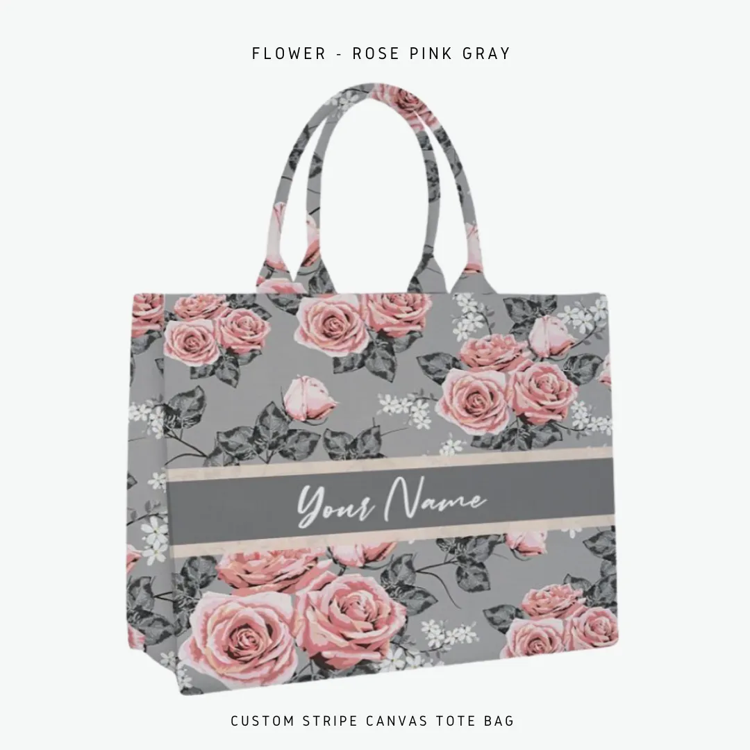 Custom Stripe Canvas Tote Bag