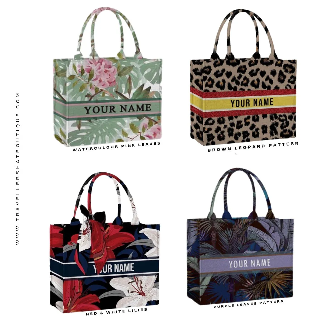 Custom Stripe Canvas Tote Bag