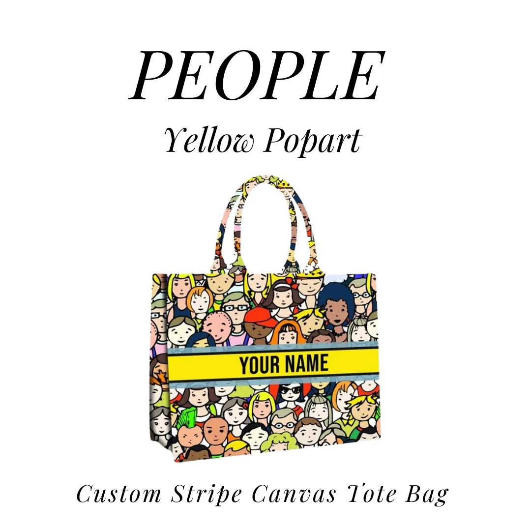 Custom Stripe Canvas Tote Bag