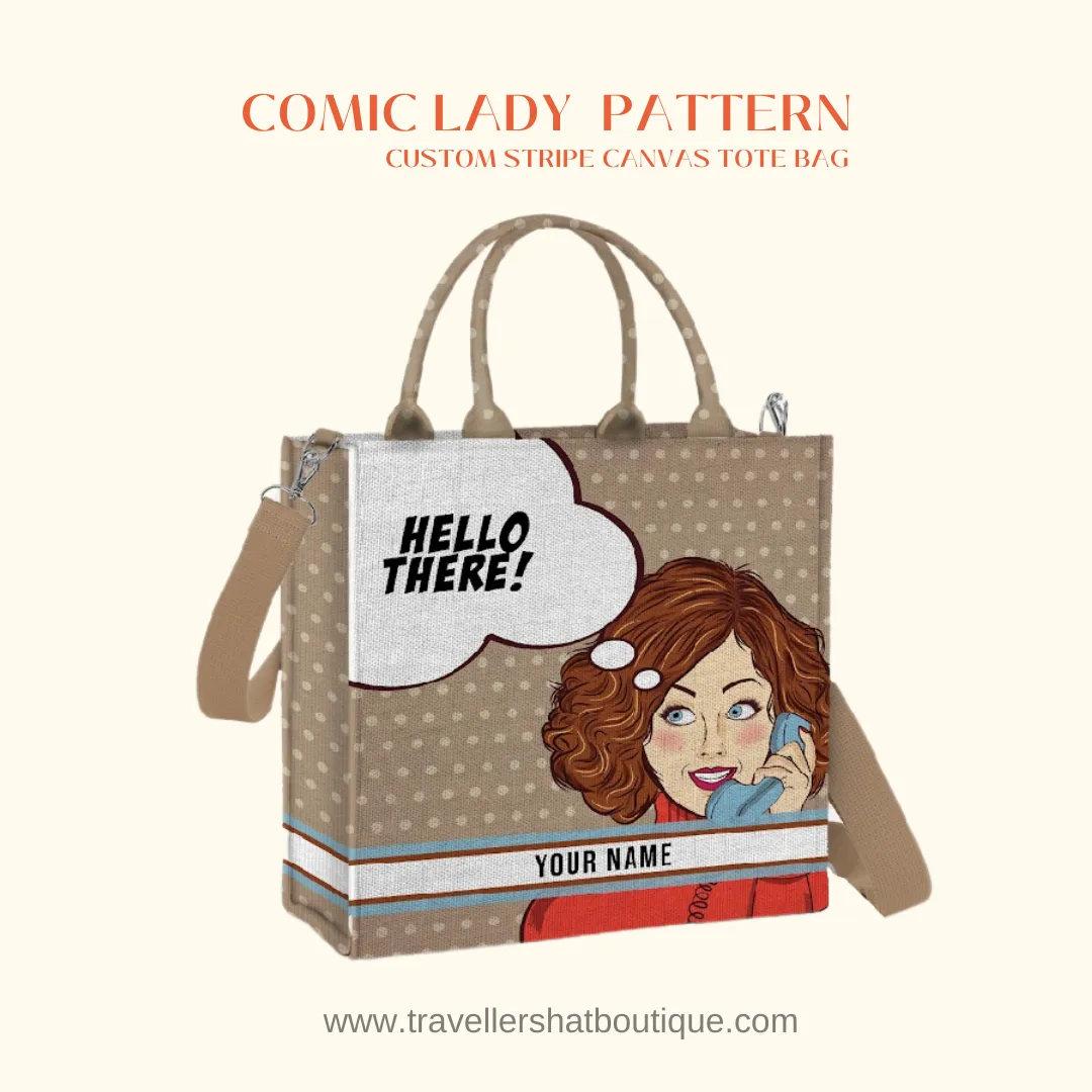 Custom Stripe Canvas Tote Bag