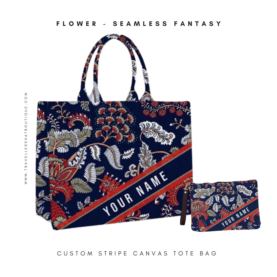Custom Stripe Canvas Tote Bag